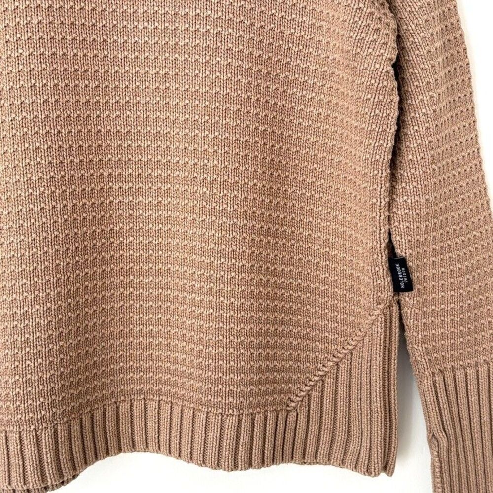Holebrook Sweden Cotton Knit Turtleneck Sweater Taupe Neutral Sz S Granola Girl - Picture 4 of 8